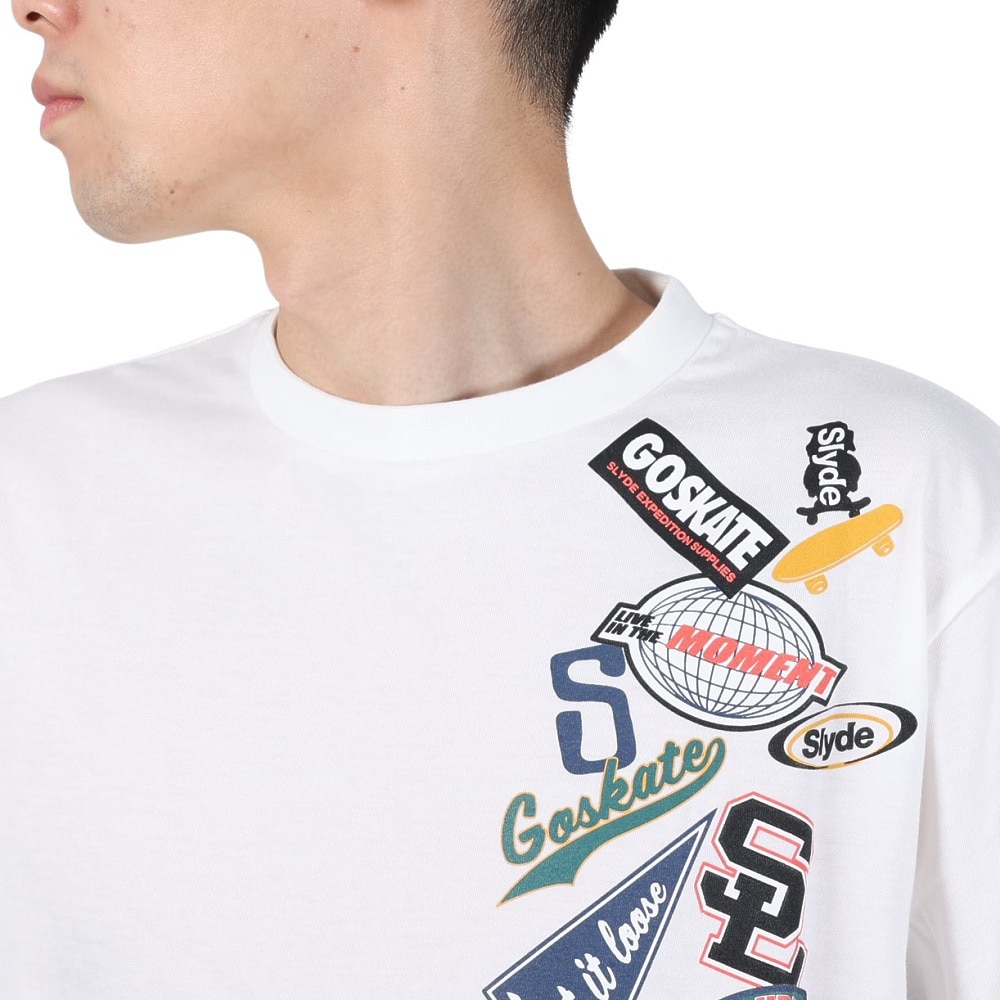 スライド（SLYDE）（メンズ）半袖Tシャツ メンズ ボックス ロゴ SL2023SSM-APP003WHT