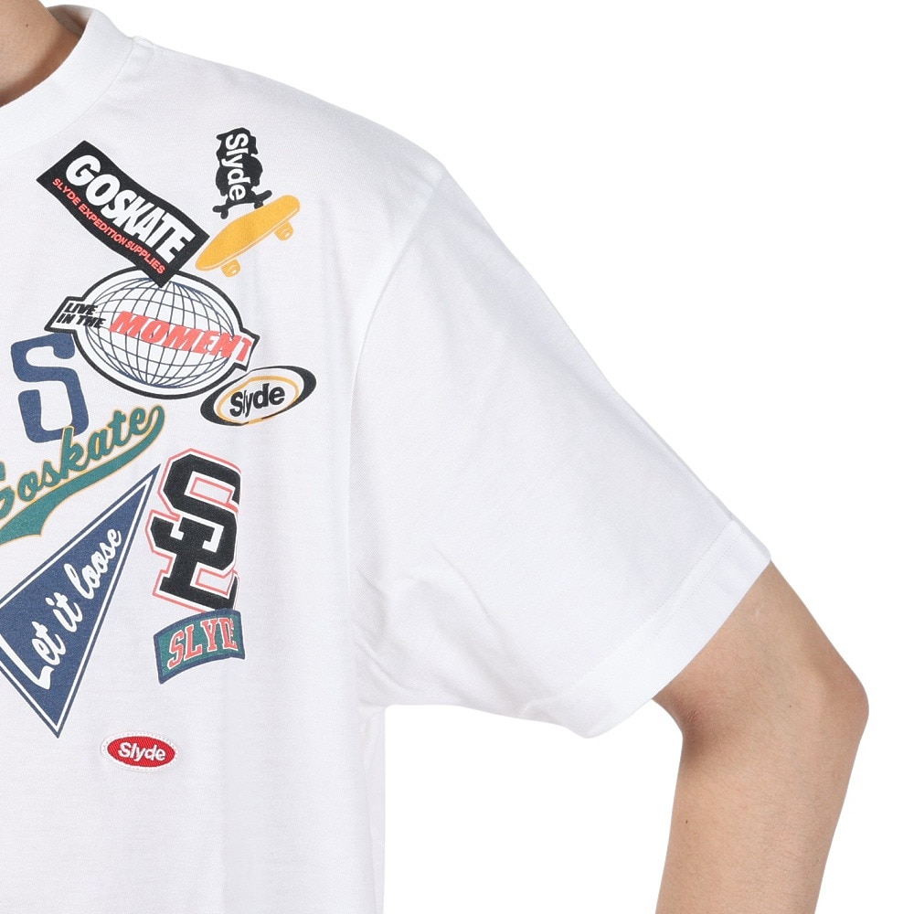 スライド（SLYDE）（メンズ）半袖Tシャツ メンズ ボックス ロゴ SL2023SSM-APP003WHT
