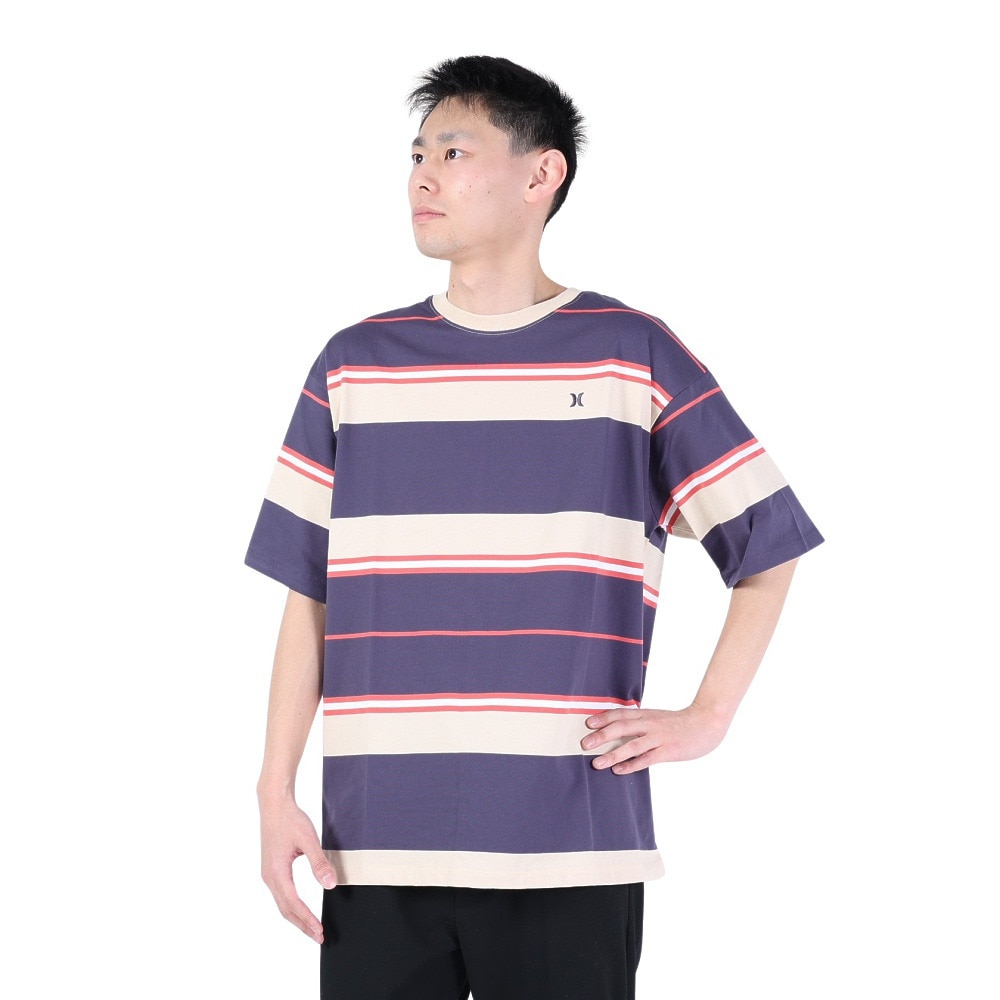 ハーレー（HURLEY）（メンズ）OVRSZ BORDER 半袖Tシャツ MSS2310023 