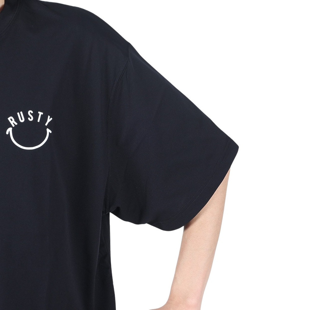 ラスティ（RUSTY）（メンズ）ペアテックス Tシャツ 半袖 スマイル 914473BLK