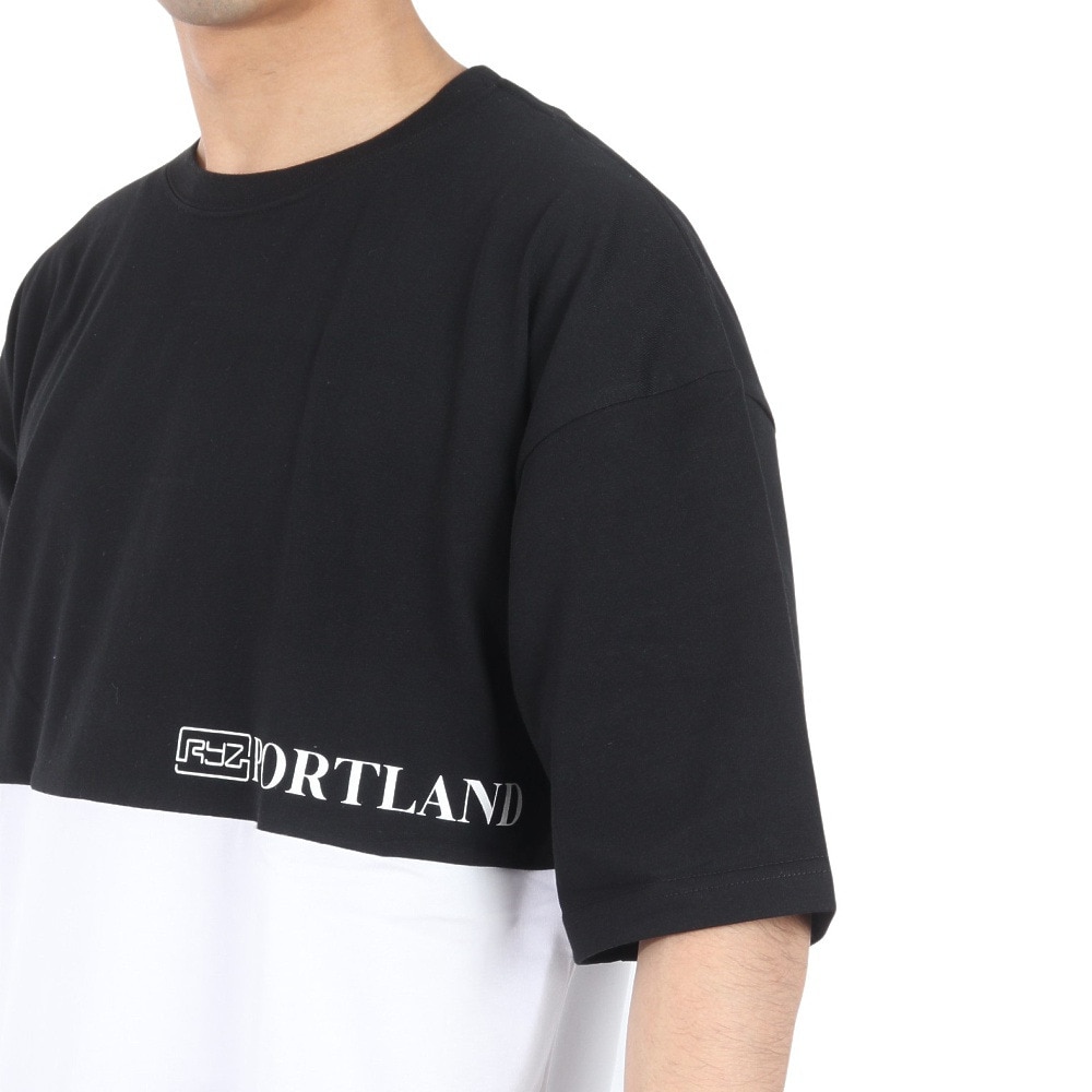 ライズ（RYZ）（メンズ）50/50 半袖Tシャツ RZ10CD24SS0015 BK/WT