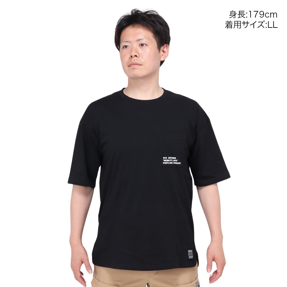 ライズ（RYZ）（メンズ）BACK PDX 半袖Tシャツ RZ10CD24SS0018 BLK