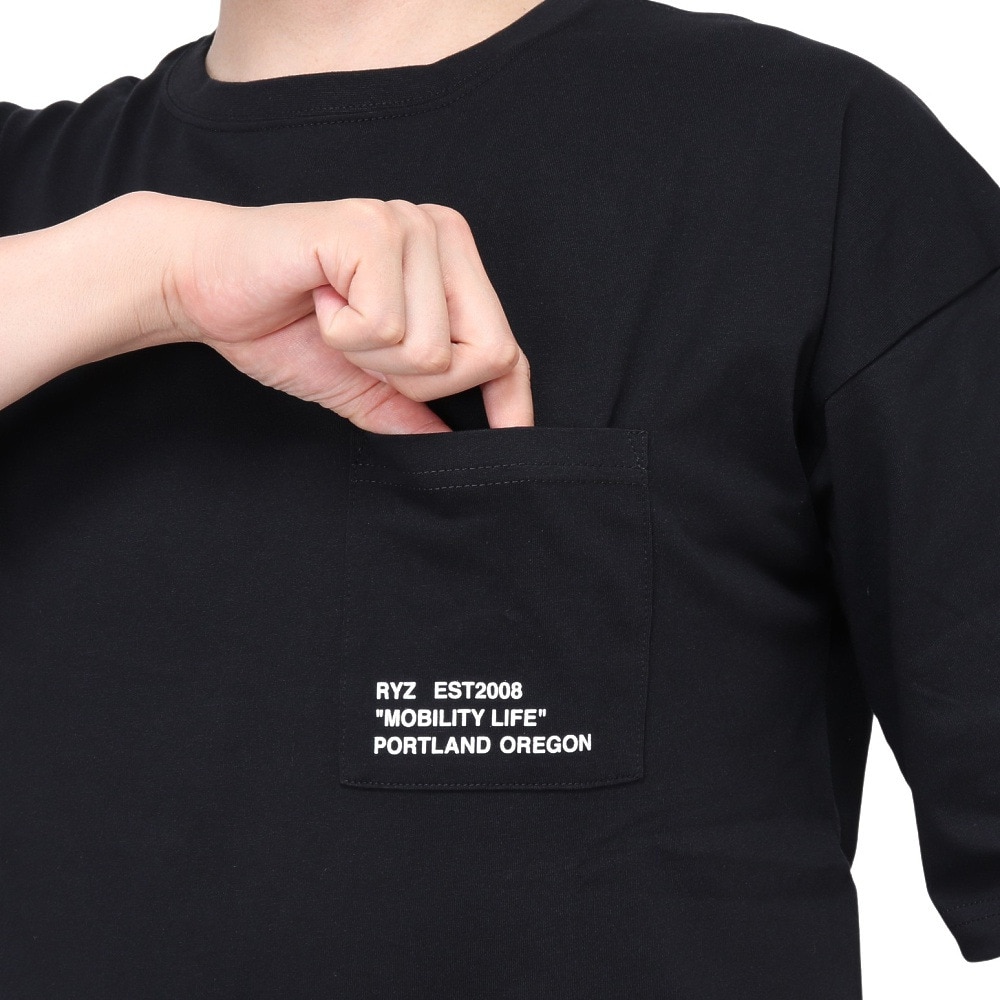 ライズ（RYZ）（メンズ）BACK PDX 半袖Tシャツ RZ10CD24SS0018 BLK