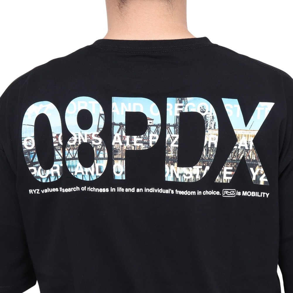 ライズ（RYZ）（メンズ）BACK PDX 半袖Tシャツ RZ10CD24SS0018 BLK