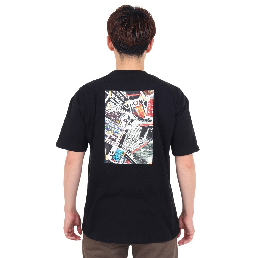 セッションズ（SESSIONS）（メンズ）SCRAP プリントTシャツ 247202 BLK