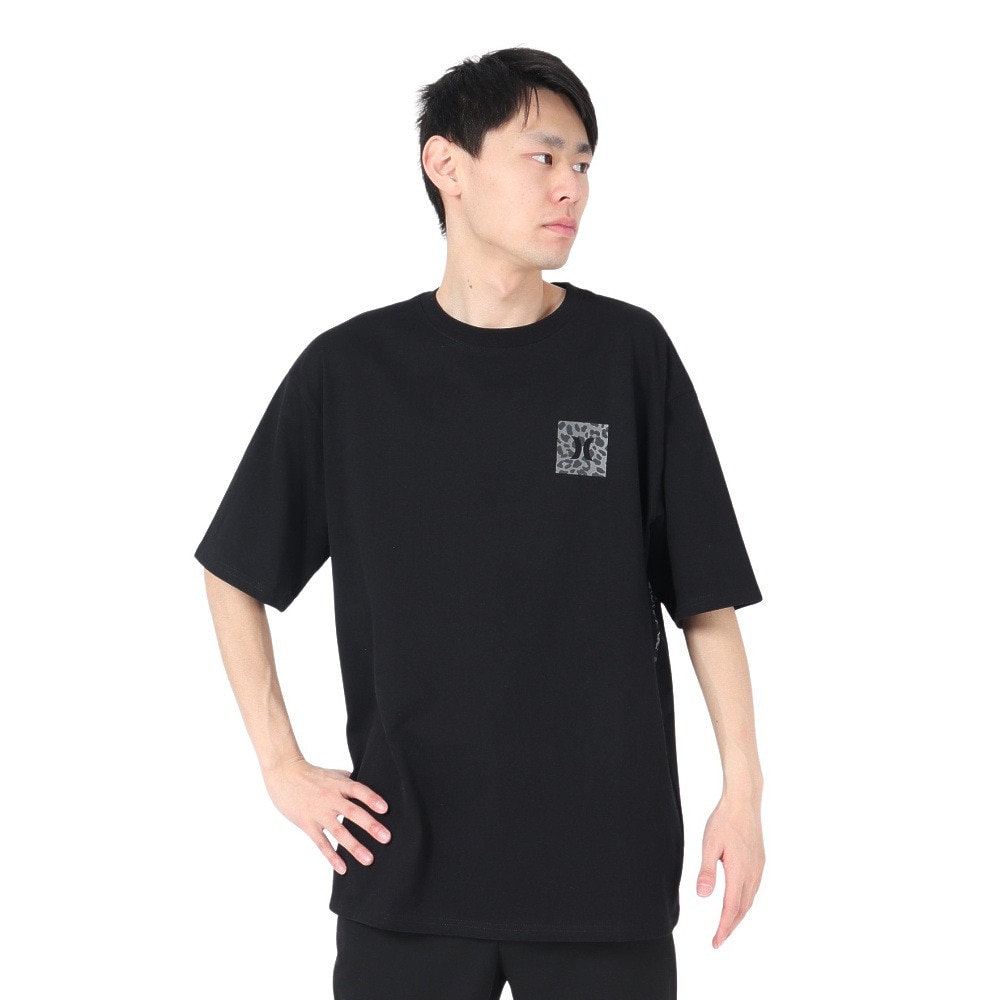 ハーレー（HURLEY）（メンズ）オーバーサイズド レオパード ビッグ ロゴ半袖Tシャツ MSS2411023-BLK