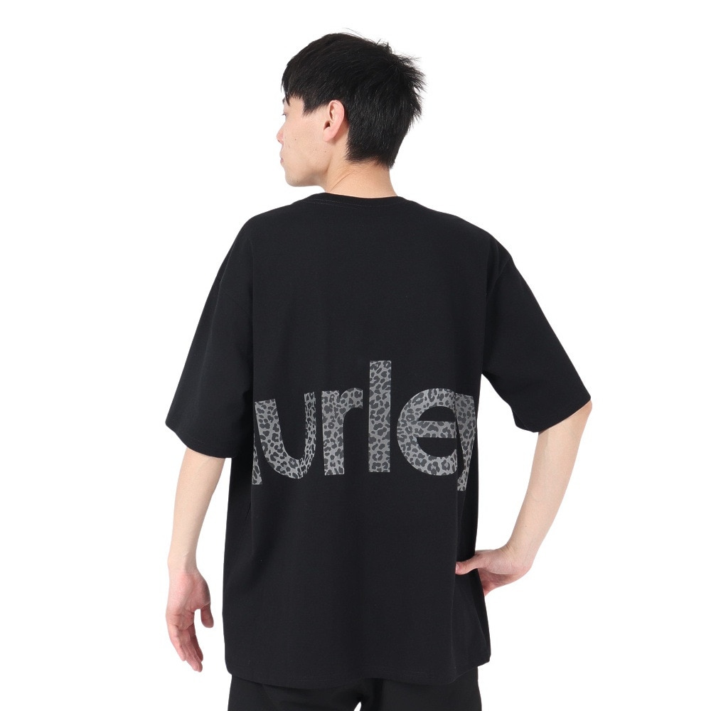 ハーレー（HURLEY）（メンズ）オーバーサイズド レオパード ビッグ ロゴ半袖Tシャツ MSS2411023-BLK