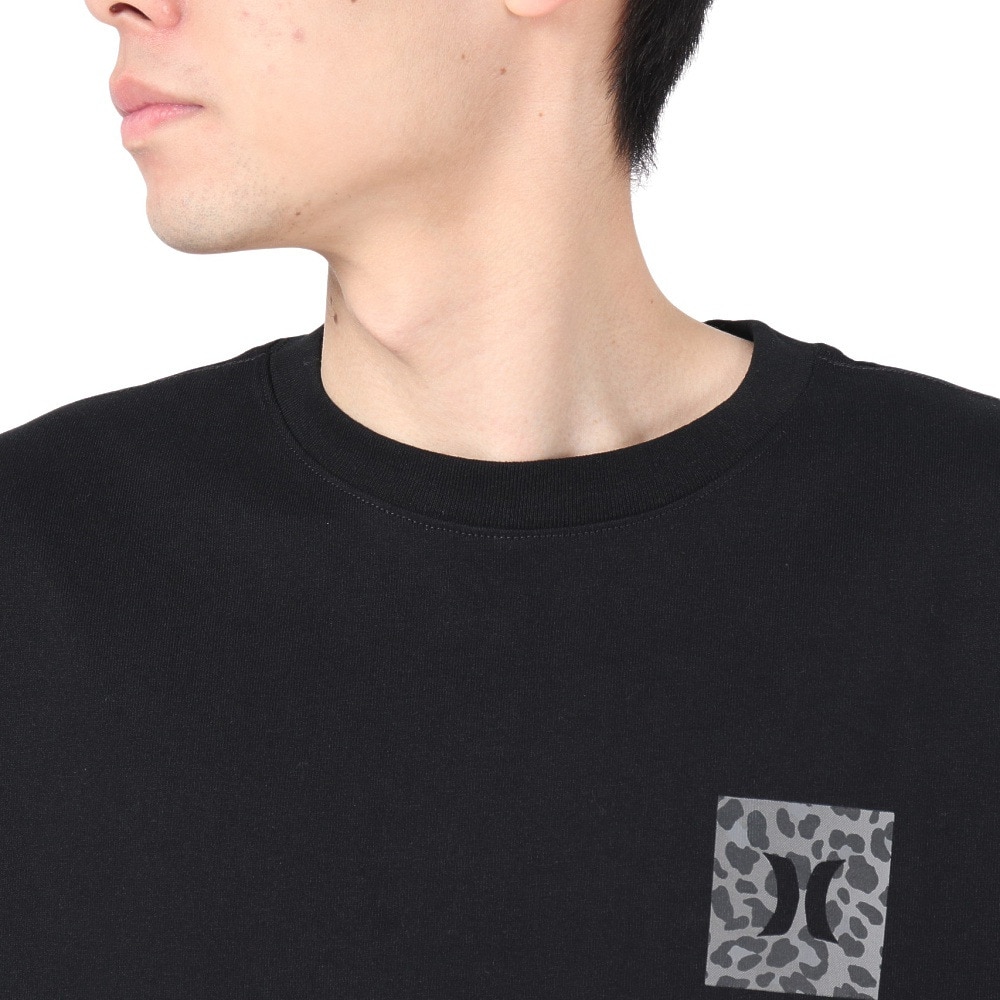 ハーレー（HURLEY）（メンズ）オーバーサイズド レオパード ビッグ ロゴ半袖Tシャツ MSS2411023-BLK