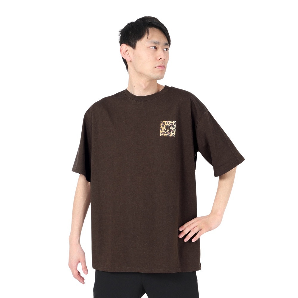 ハーレー（HURLEY）（メンズ）オーバーサイズド レオパード ビッグ ロゴ半袖Tシャツ MSS2411023-CFB