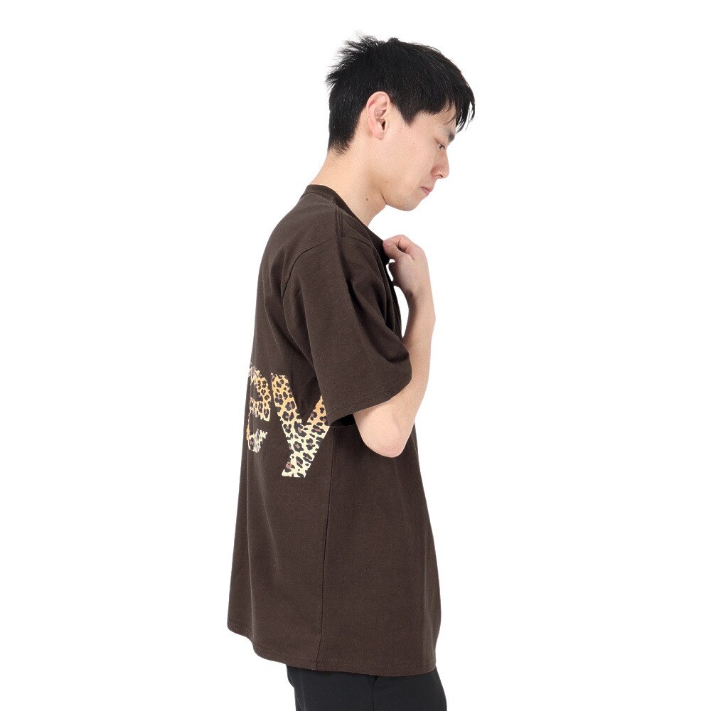 ハーレー（HURLEY）（メンズ）オーバーサイズド レオパード ビッグ ロゴ半袖Tシャツ MSS2411023-CFB