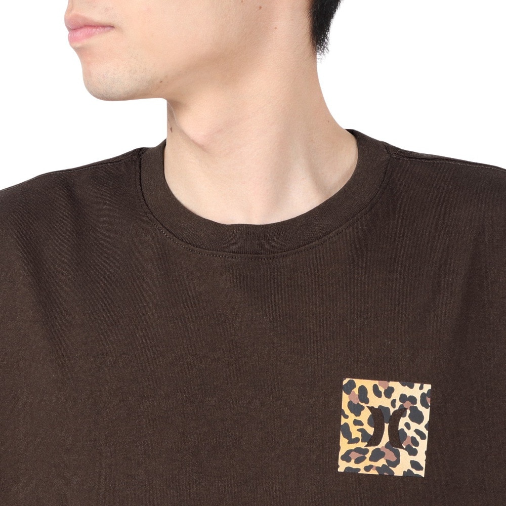 ハーレー（HURLEY）（メンズ）オーバーサイズド レオパード ビッグ ロゴ半袖Tシャツ MSS2411023-CFB