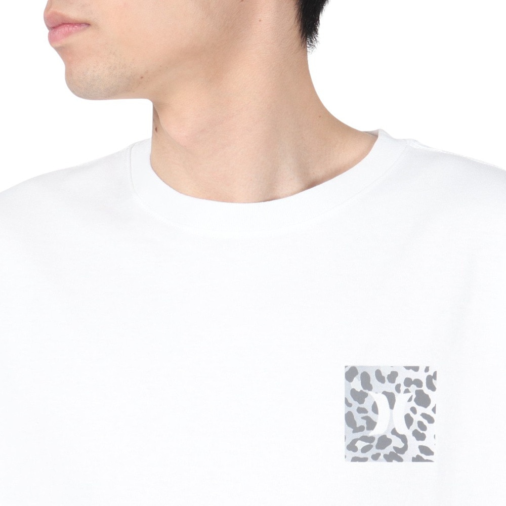 ハーレー（HURLEY）（メンズ）オーバーサイズド レオパード ビッグ ロゴ半袖Tシャツ MSS2411023-WHT