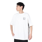 (メンズ)オーバーサイズド レオパード ビッグ ロゴ半袖Tシャツ MSS2411023-WHT