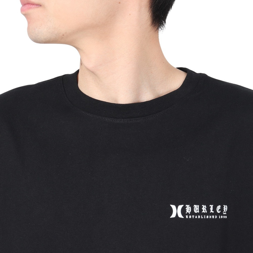 ハーレー（HURLEY）（メンズ）オーバーサイズド オールド イングリッシュ ロゴ半袖Tシャツ MSS2411024-BLK