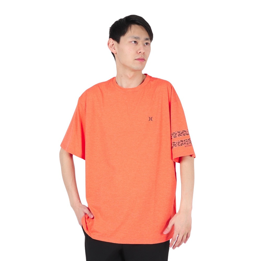 ハーレー（HURLEY）（メンズ）ラッシュガード ファントム オーバーサイズド レオパード ブロック パーティー半袖Tシャツ MUT2411002-CML