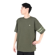 (メンズ)ラッシュガード ファントム オーバーサイズド レオパード ブロック パーティー半袖Tシャツ MUT2411002-OLV