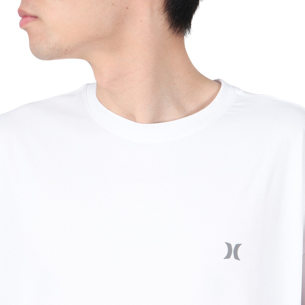 ハーレー（HURLEY）（メンズ）ラッシュガード ファントム オーバーサイズド レオパード ブロック パーティー半袖Tシャツ MUT2411002-WHT