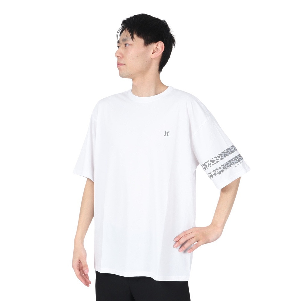 ハーレー ラッシュガード ファントム オーバーサイズド レオパード ブロック パーティー半袖Tシャツ MUT2411002-WHT Ｌ 10 ストリート..