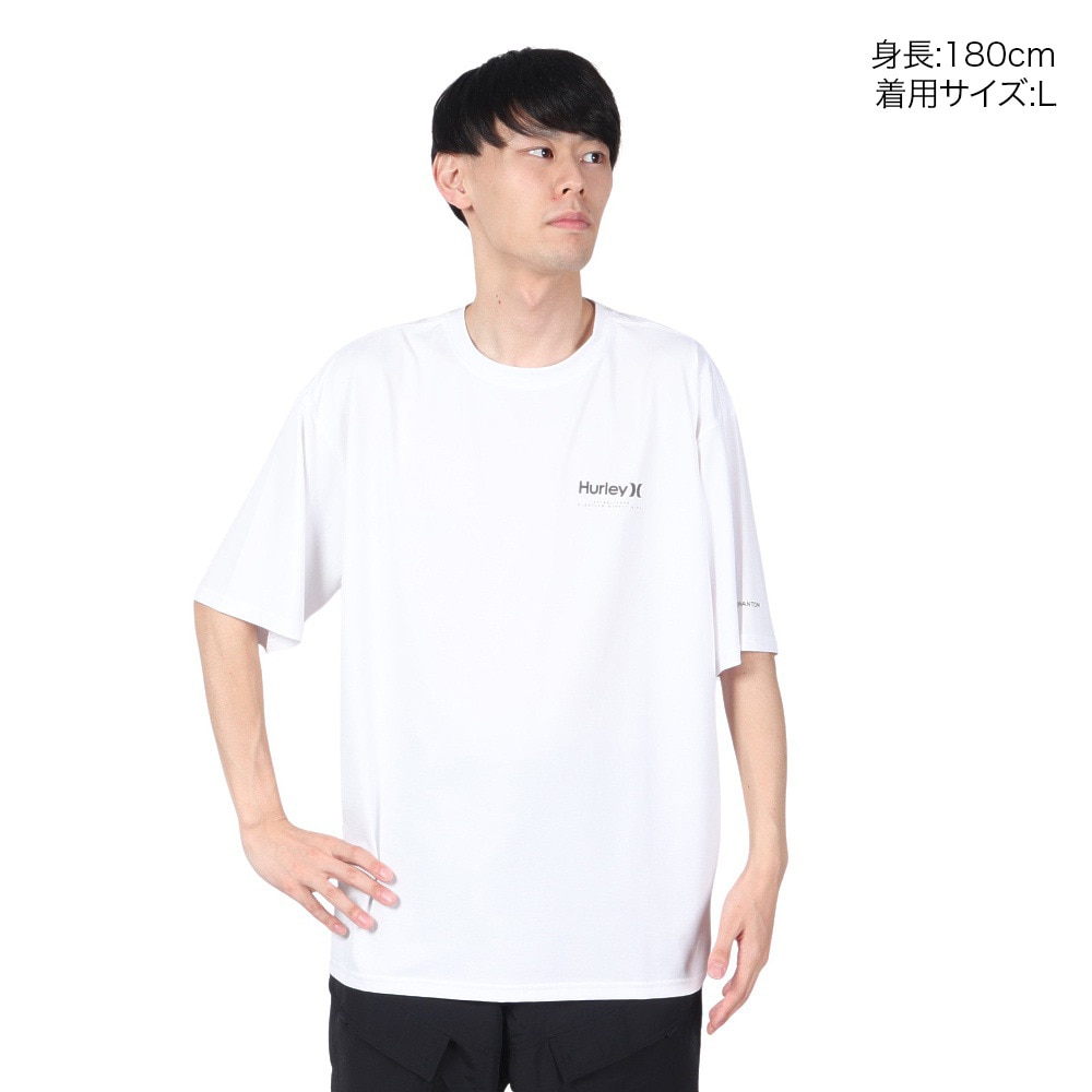 ハーレー（HURLEY）（メンズ）ラッシュガード ファントム オーバーサイズド ウェイブズ ショートスリーブ Tシャツ 水陸両用 MUT2411004-WHT