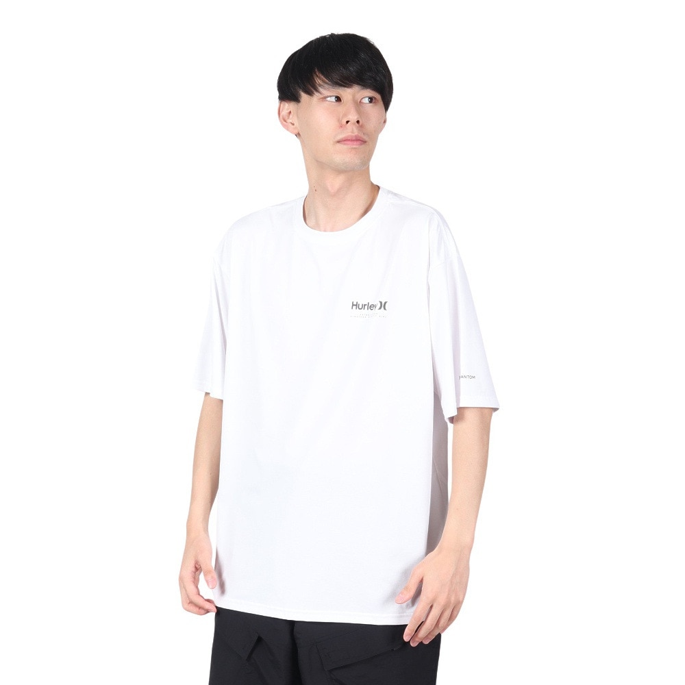 ハーレー（HURLEY）（メンズ）ラッシュガード ファントム オーバーサイズド ウェイブズ ショートスリーブ Tシャツ 水陸両用 MUT2411004-WHT