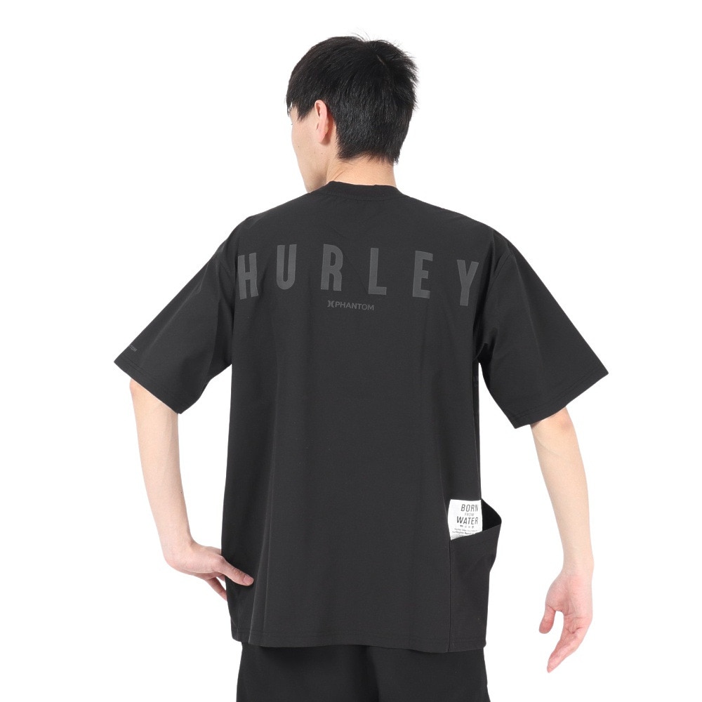 ハーレー（HURLEY）（メンズ）ラッシュガード ファントム ウーブン オーバーサイズド アイコン半袖Tシャツ MUT2411010-BLK