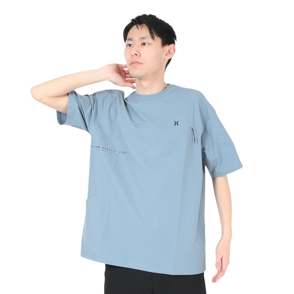 ハーレー（HURLEY）（メンズ）ラッシュガード ファントム ウーブン オーバーサイズド アイコン半袖Tシャツ MUT2411010-DBLE