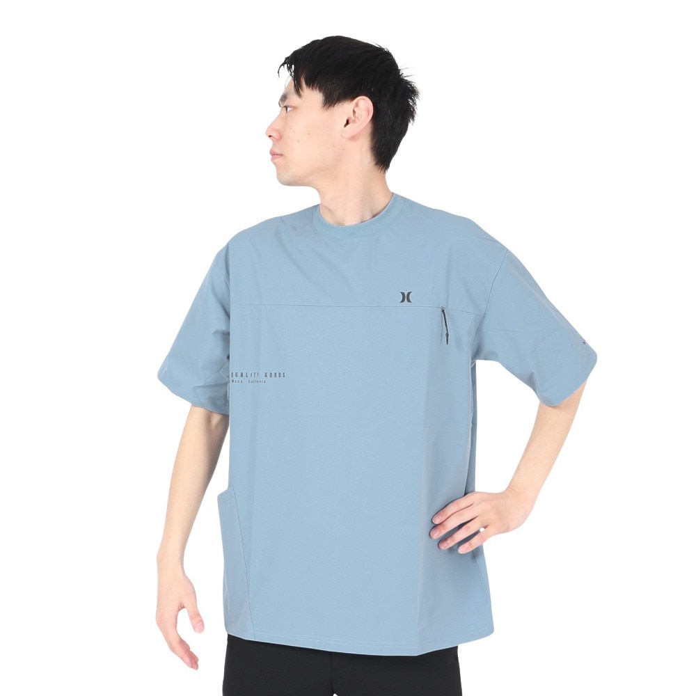 ハーレー（HURLEY）（メンズ）ラッシュガード ファントム ウーブン オーバーサイズド アイコン半袖Tシャツ MUT2411010-DBLE