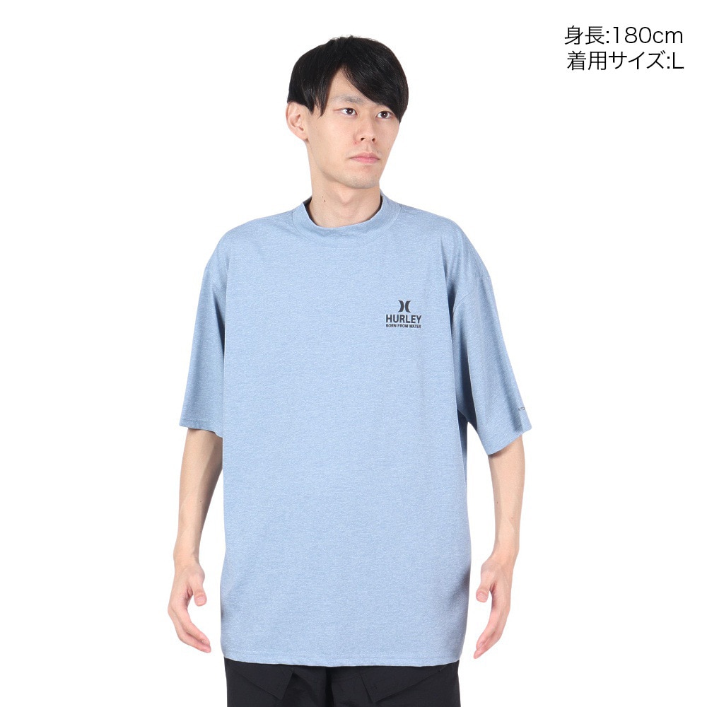 ハーレー（HURLEY）（メンズ）ラッシュガード ファントム オーバーサイズド カル モック ショートスリーブ Tシャツ 水陸両用 MUT2411030-DBLE