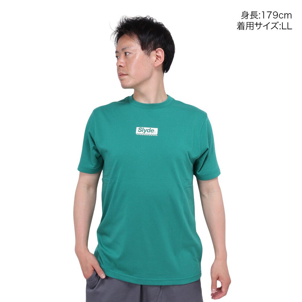 スライド（SLYDE）（メンズ）スモールロゴ 半袖Tシャツ SL24SSM-APP017-GRN