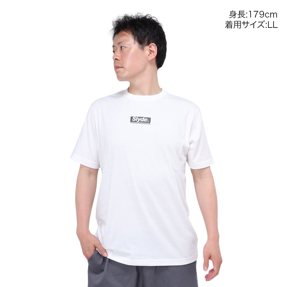 スライド（SLYDE）（メンズ）スモールロゴ 半袖Tシャツ SL24SSM-APP017-WHT