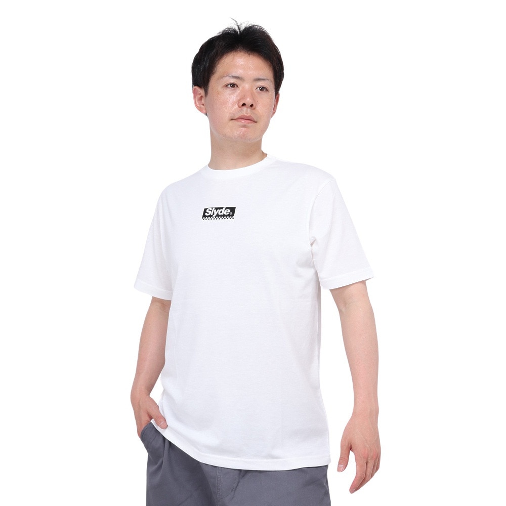 スライド（SLYDE）（メンズ）スモールロゴ 半袖Tシャツ SL24SSM-APP017-WHT