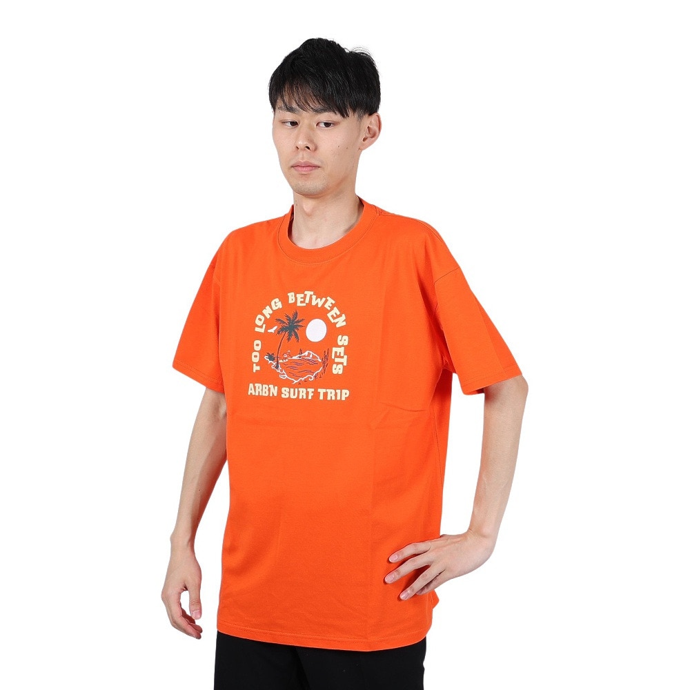 エアボーン（ARBN）（メンズ）ショートスリーブ PALM TREE 半袖 Tシャツ AB24SSM-APP0105-ORG