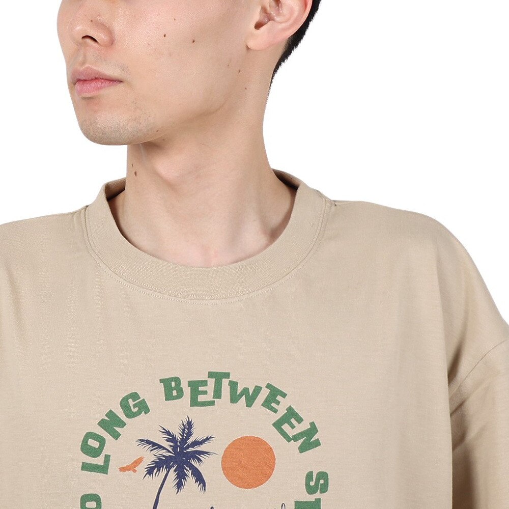 エアボーン（ARBN）（メンズ）ショートスリーブ PALM TREE 半袖 Tシャツ AB24SSM-APP0105-SBEG