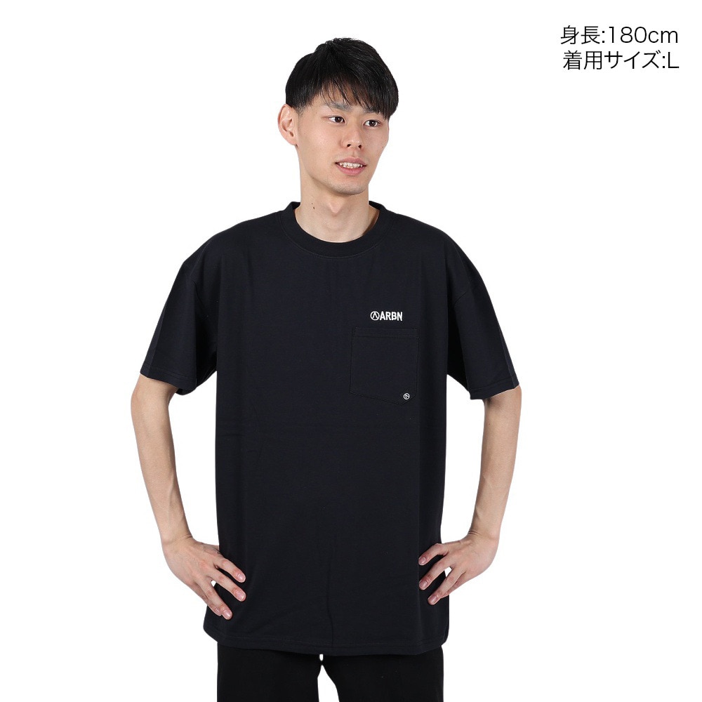 エアボーン（ARBN）（メンズ）FLOWER 半袖Tシャツ AB24SSM-APP0101-BLK