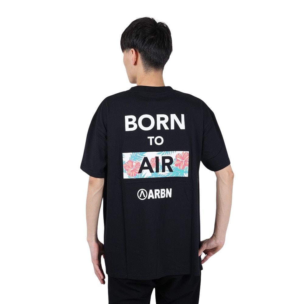 エアボーン（ARBN）（メンズ）FLOWER 半袖Tシャツ AB24SSM-APP0101-BLK