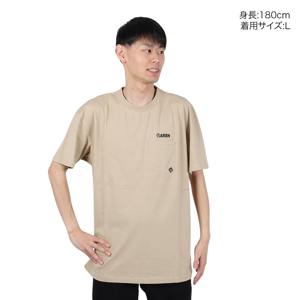エアボーン（ARBN）（メンズ）FLOWER 半袖Tシャツ AB24SSM-APP0101-SBEG