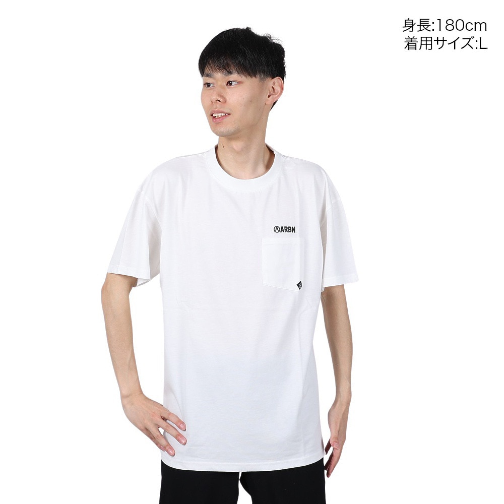 エアボーン（ARBN）（メンズ）FLOWER 半袖Tシャツ AB24SSM-APP0101-WHT