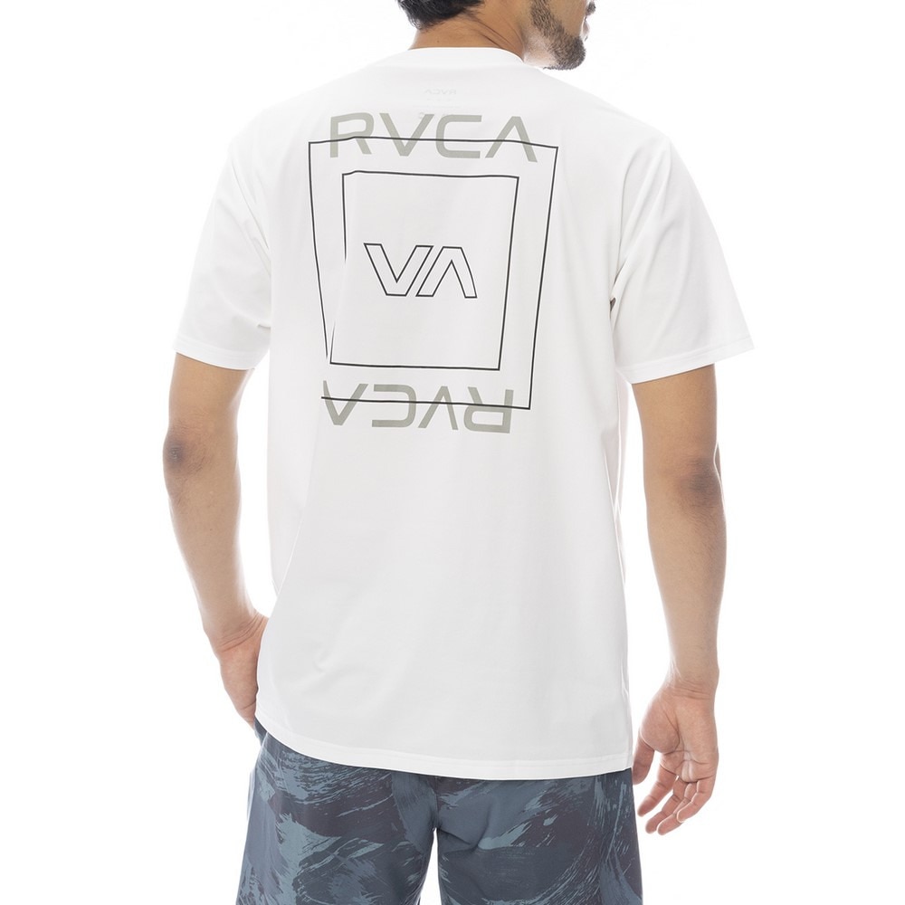 ルーカ（RVCA）（メンズ）SQUARE サーフ半袖ラッシュガード BF041870 WHT