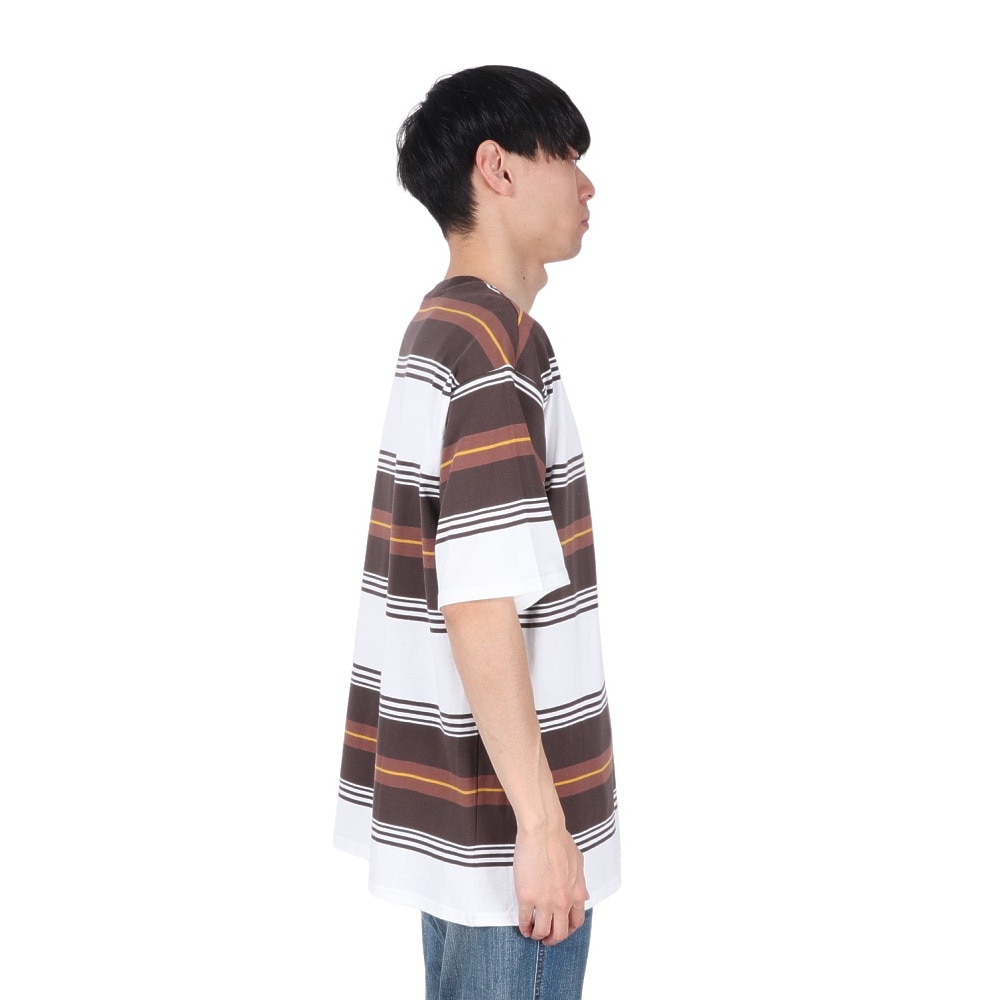 ハーレー（HURLEY）（メンズ）オーバーサイズド ボーダー 半袖Tシャツ MSS2411019-BRW