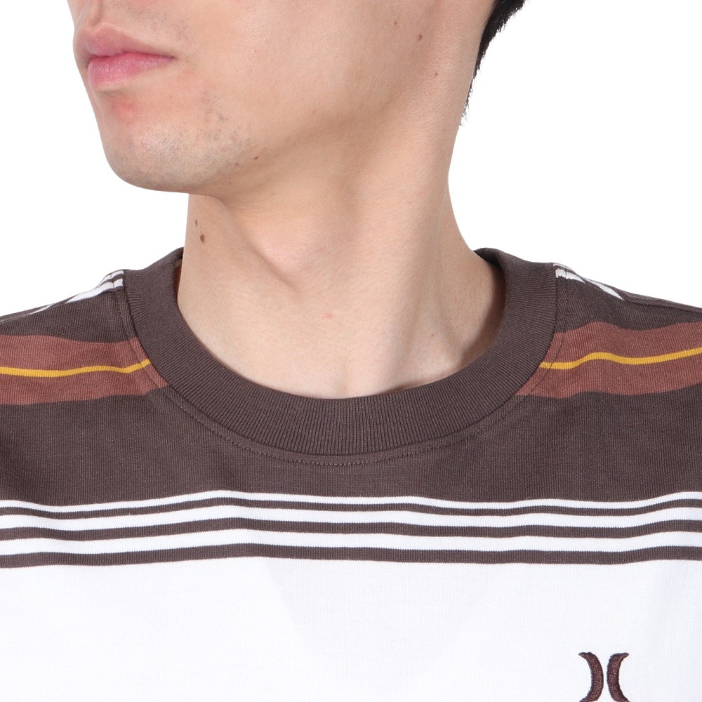 ハーレー（HURLEY）（メンズ）オーバーサイズド ボーダー 半袖Tシャツ MSS2411019-BRW