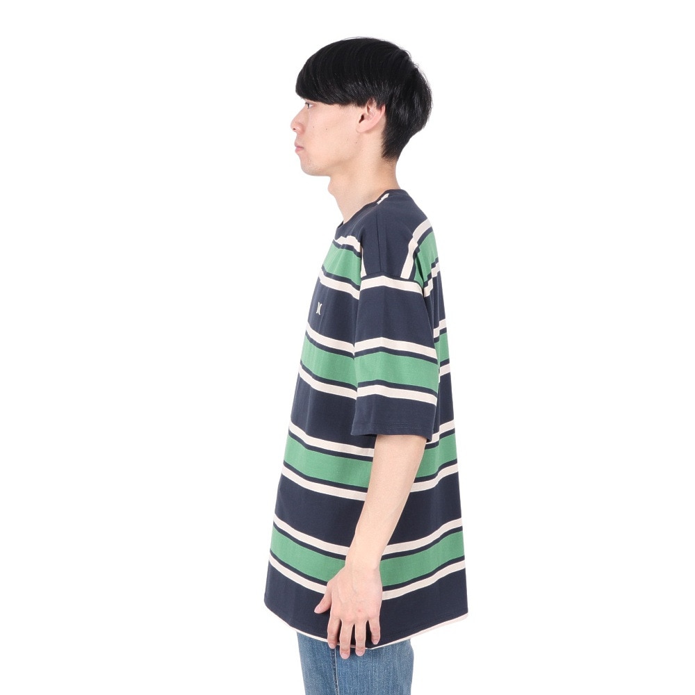 ハーレー（HURLEY）（メンズ）オーバーサイズド ボーダー 半袖Tシャツ MSS2411019-GRN