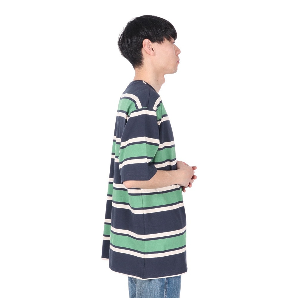 ハーレー（HURLEY）（メンズ）オーバーサイズド ボーダー 半袖Tシャツ MSS2411019-GRN