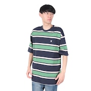 (メンズ)オーバーサイズド ボーダー 半袖Tシャツ MSS2411019-GRN
