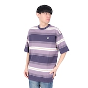 (メンズ)オーバーサイズド ボーダー 半袖Tシャツ MSS2411019-GRY