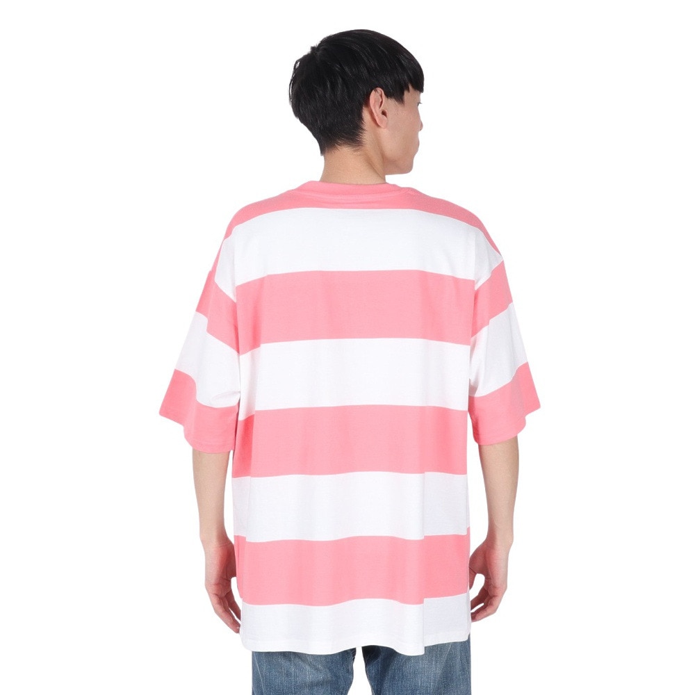 ハーレー（HURLEY）（メンズ）オーバーサイズド ボーダー 半袖Tシャツ MSS2411019-PNK