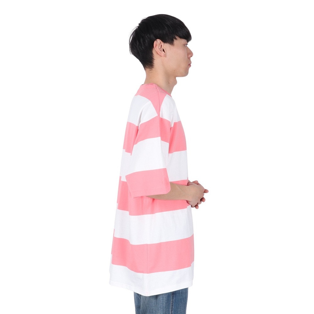 ハーレー（HURLEY）（メンズ）オーバーサイズド ボーダー 半袖Tシャツ MSS2411019-PNK
