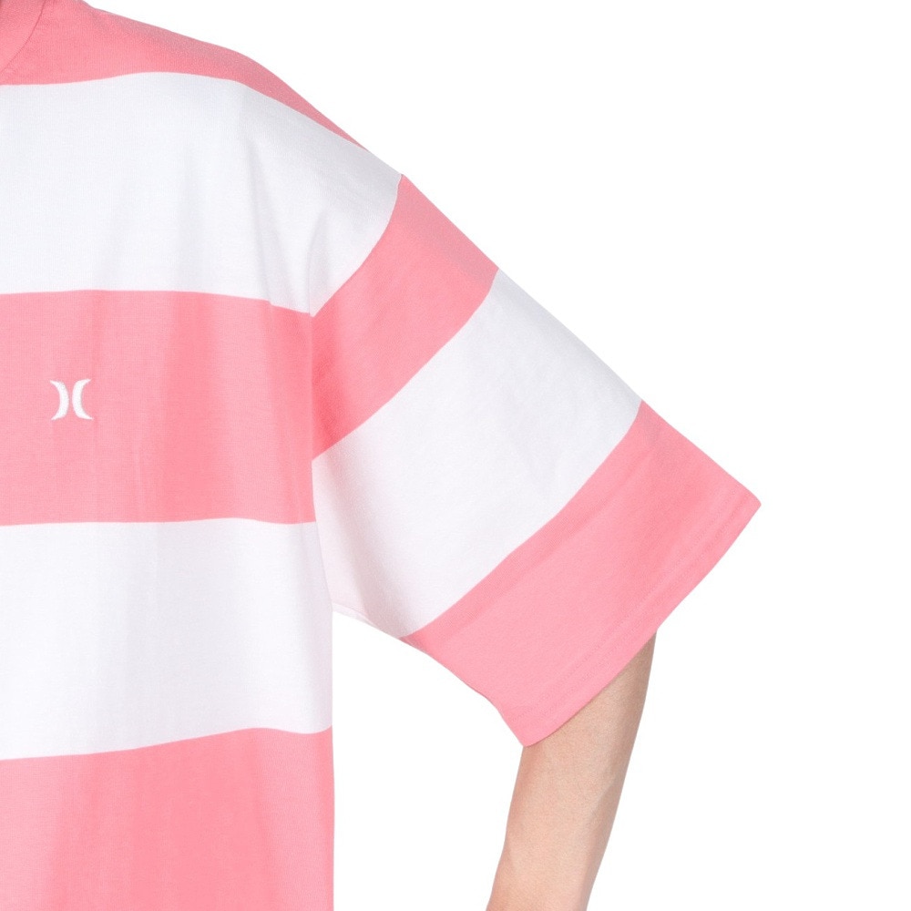 ハーレー（HURLEY）（メンズ）オーバーサイズド ボーダー 半袖Tシャツ MSS2411019-PNK
