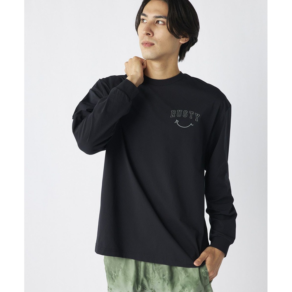 ラスティ（RUSTY）（メンズ）ペアテックス 水陸両用 バックニコちゃんロゴ 長袖Tシャツ 915462BK
