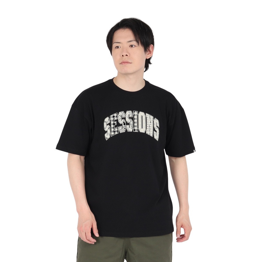 セッションズ（SESSIONS）（メンズ）クラフト ロゴ 半袖Tシャツ 257223 BLK