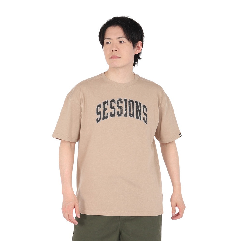 セッションズ（SESSIONS）（メンズ）クラック ロゴ 半袖Tシャツ 257226 BEG